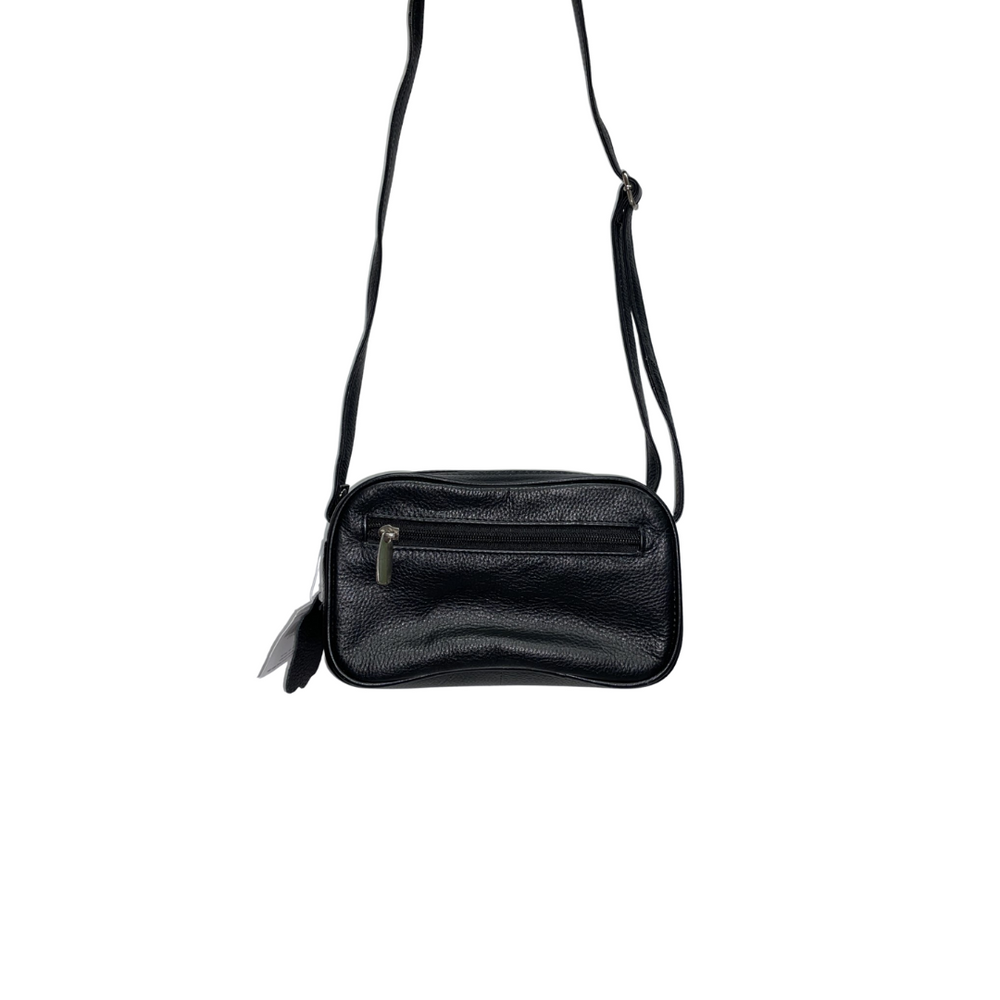 100% Indian Leather Black Mini Crossbody Bag (SN-3)