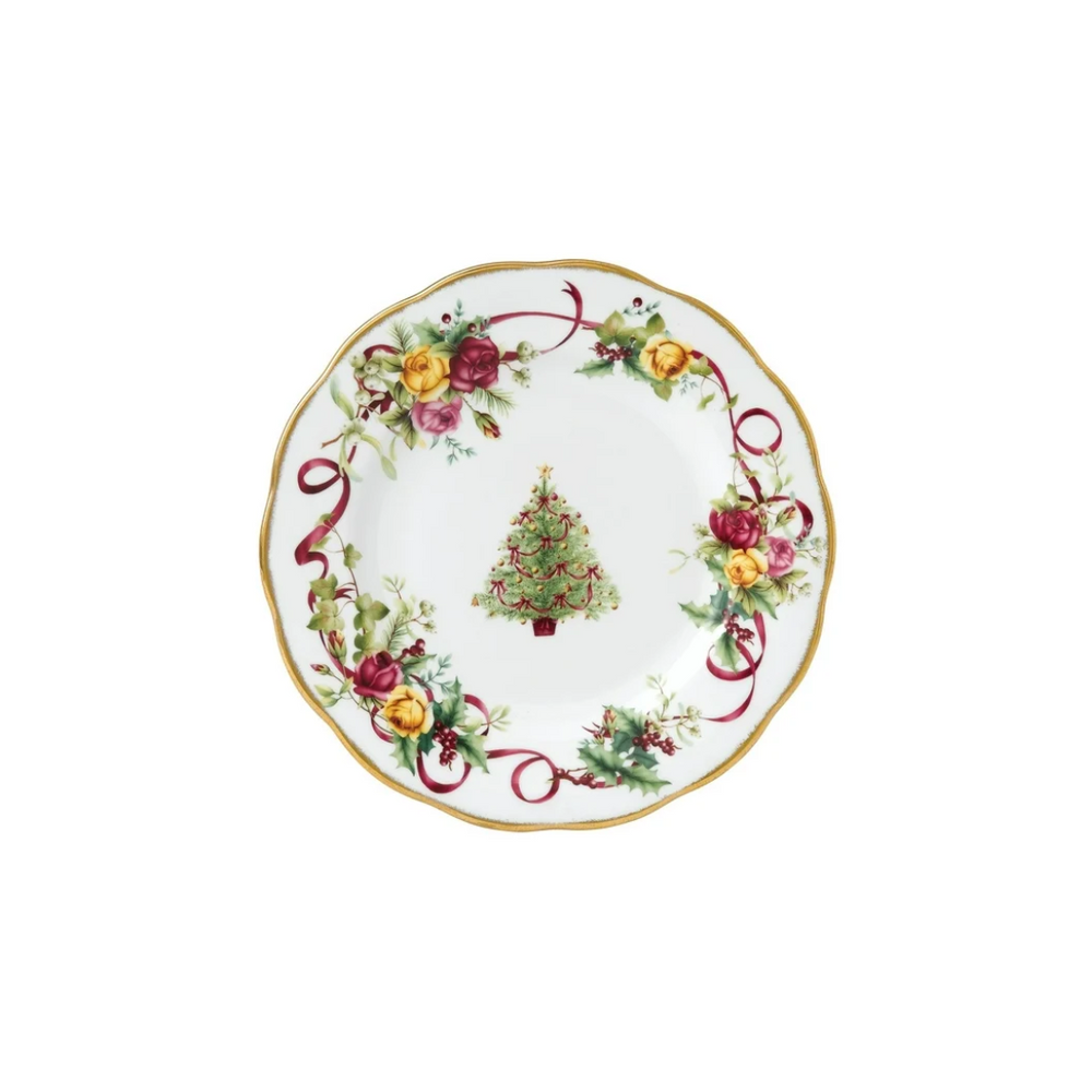 Royal Albert Old Country Roses Christmas Tree Salad Plate