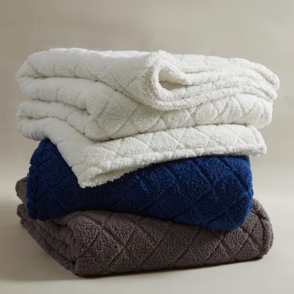 Coleman Luxury Sherpa Blanket-Charcoal