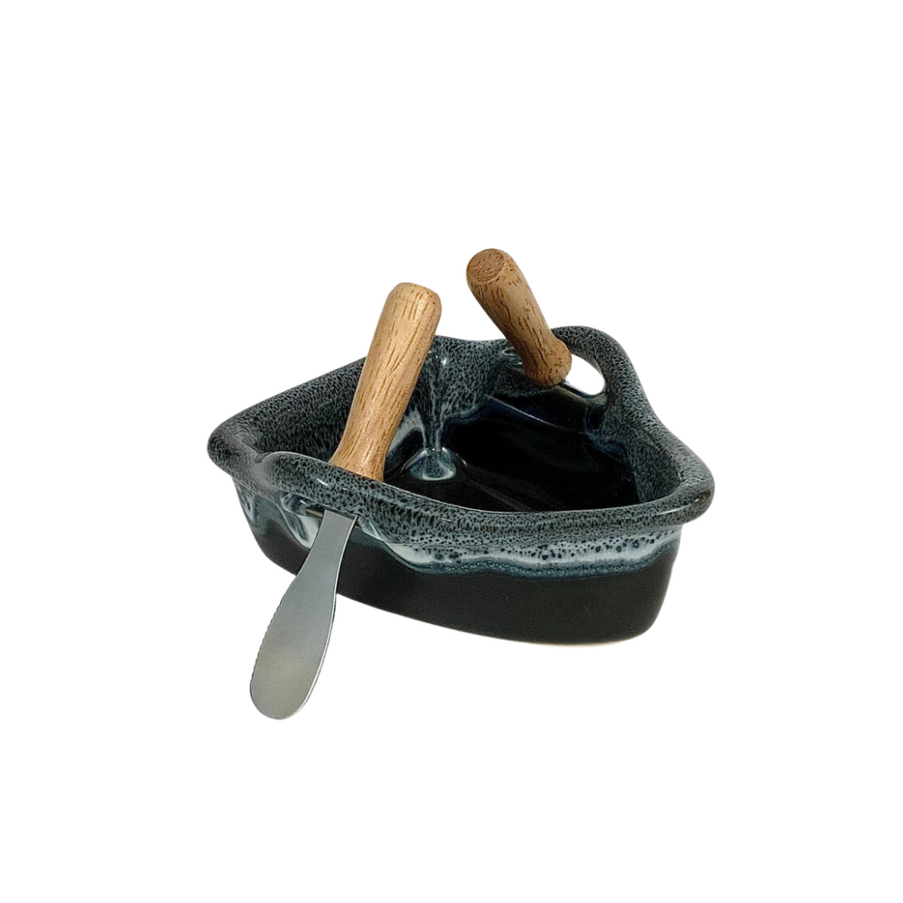 The Handmade Boat Dip Pot - Black Diamonds