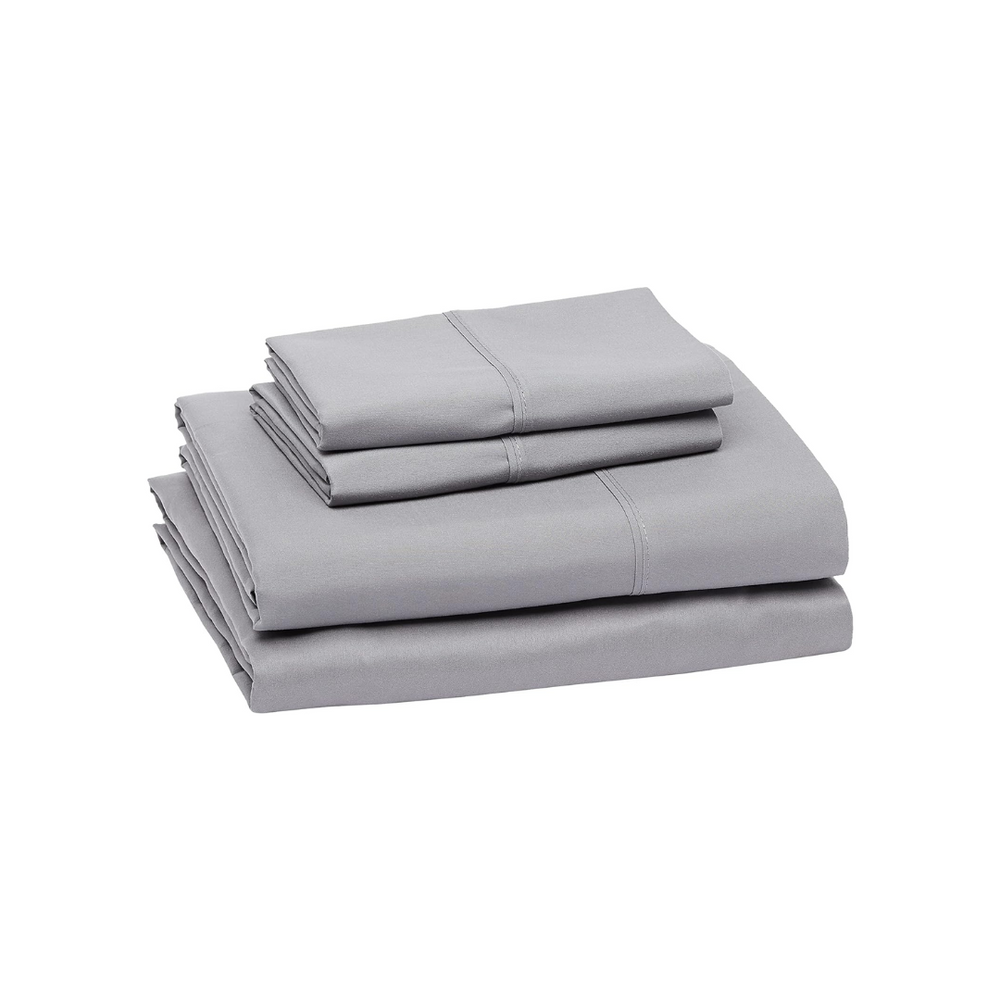 Total Luxury Solid Deep Pocket 4 Piece Sheet Set Grey