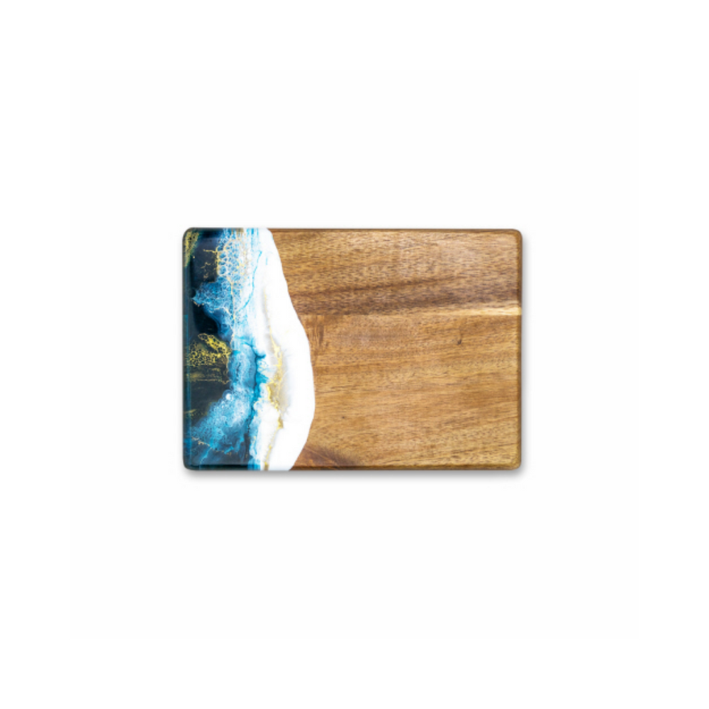 Lynn & Liana Sapphire Sky-Acacia Handmade Board  (8" x 11")
