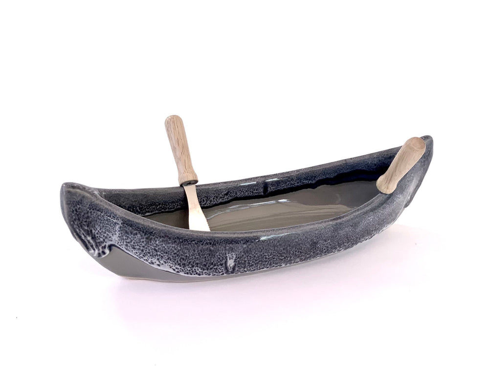 The Handmade Canoe Dip Pot - River Rock