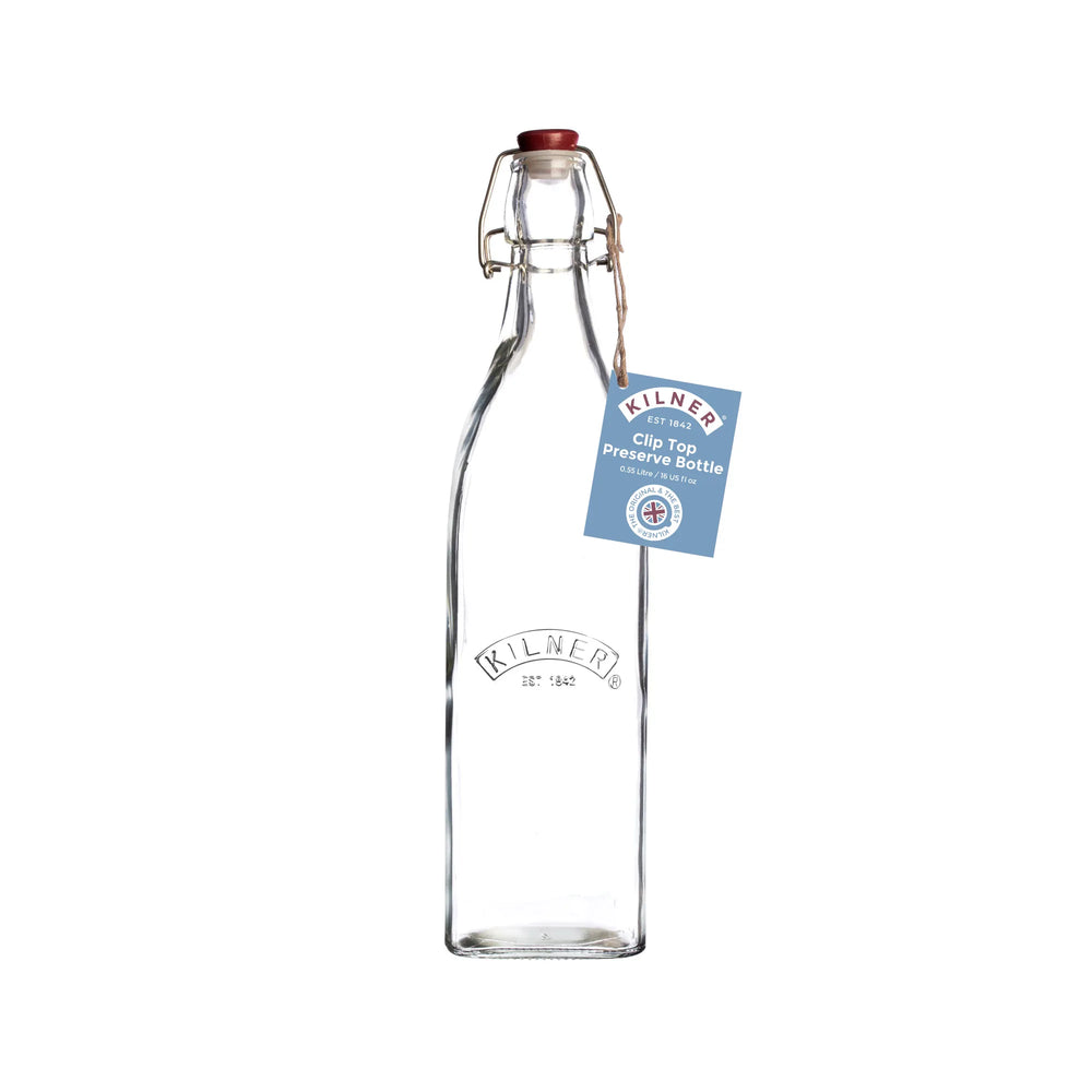 Kilner Clip Top Square Bottle 550ml