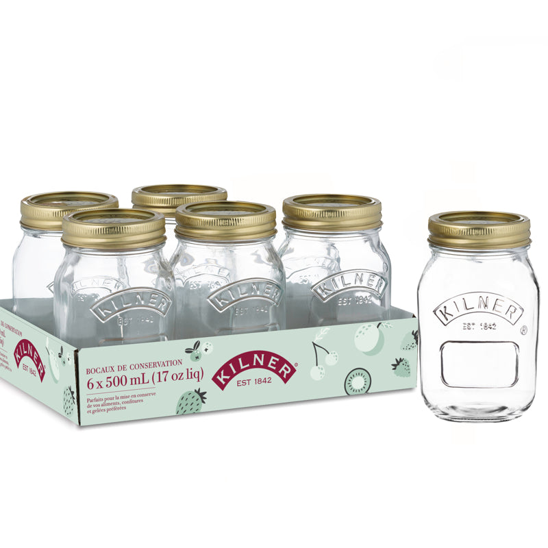 Kilner 500ml Preserve Jars - 6pk