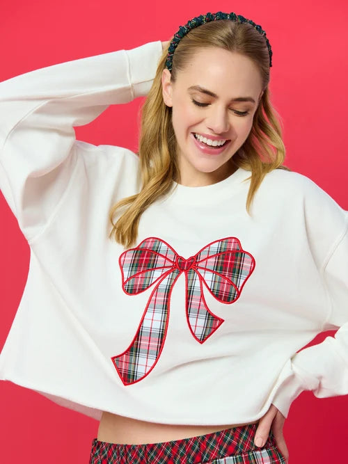 Shiraleah Tartan Bow Lounge Sweatshirt