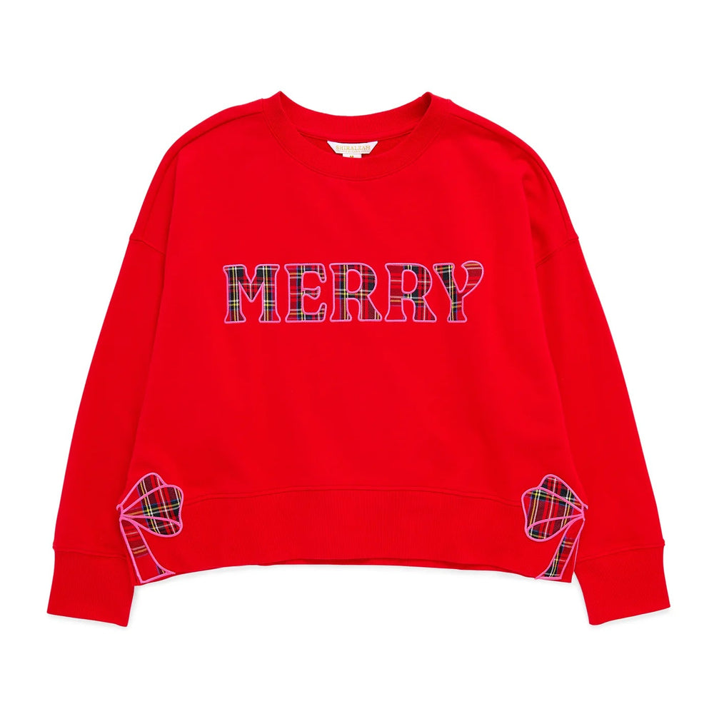 Shiraleah Plaid "Merry" Sweatshirt Large