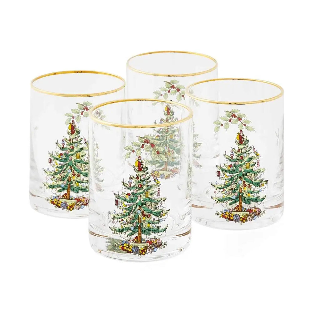 Spode Christmas Tree DOF Glasses Set of 4