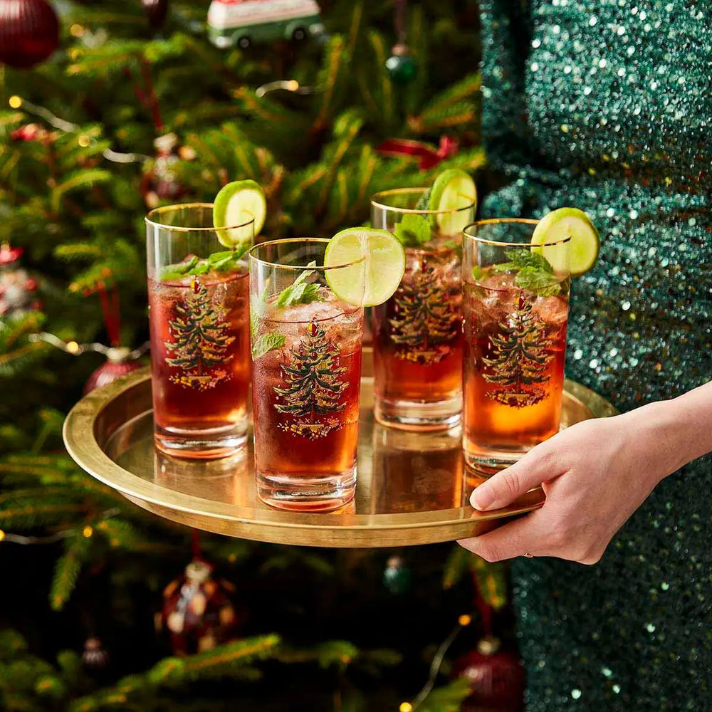 Spode Christmas Tree Highball Glasses Set of 4