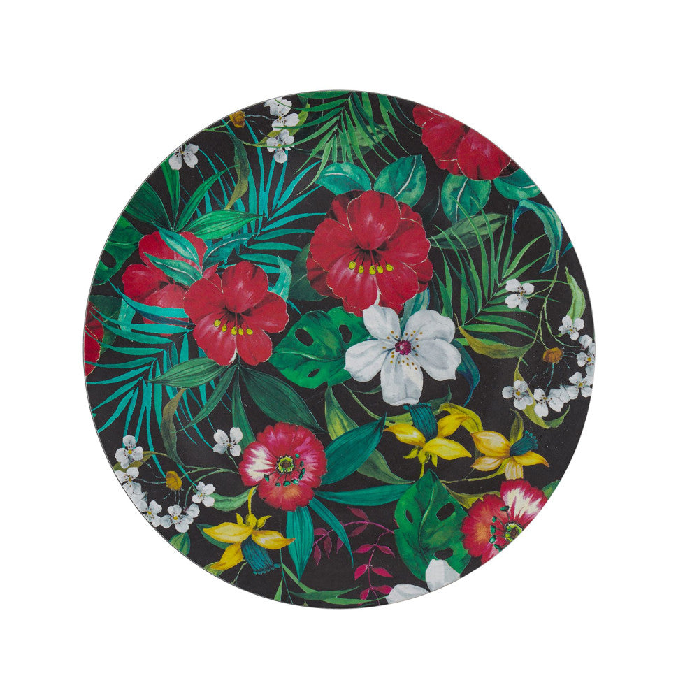 Bamboo Walnut Floral Plate 20cm