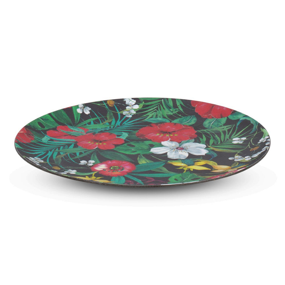 Bamboo Walnut Floral Plate 20cm