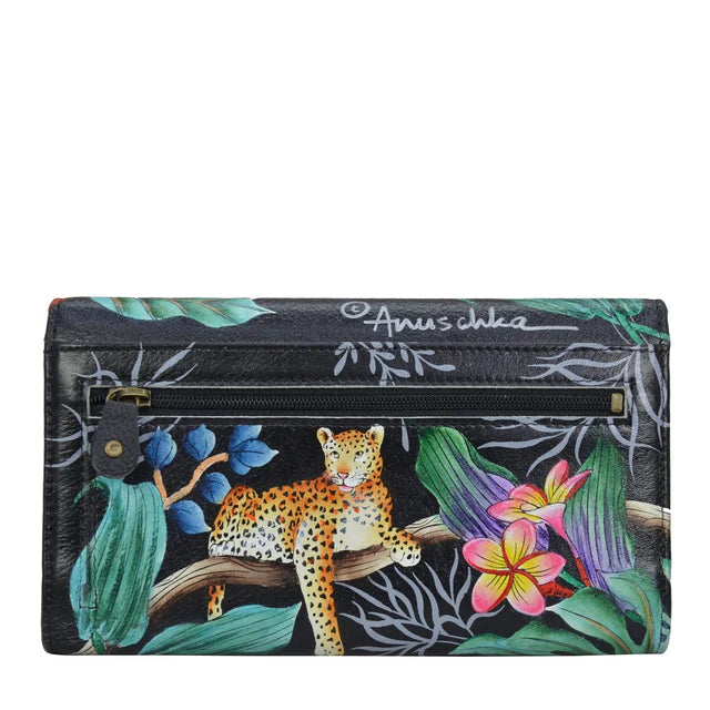 Anuschka Jungle Queen Noir - Three Fold Wallet