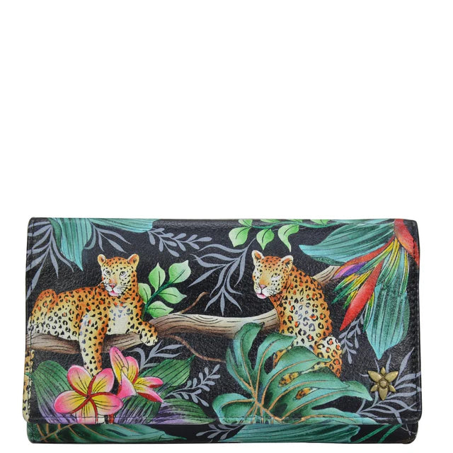 Anuschka Jungle Queen Noir - Three Fold Wallet