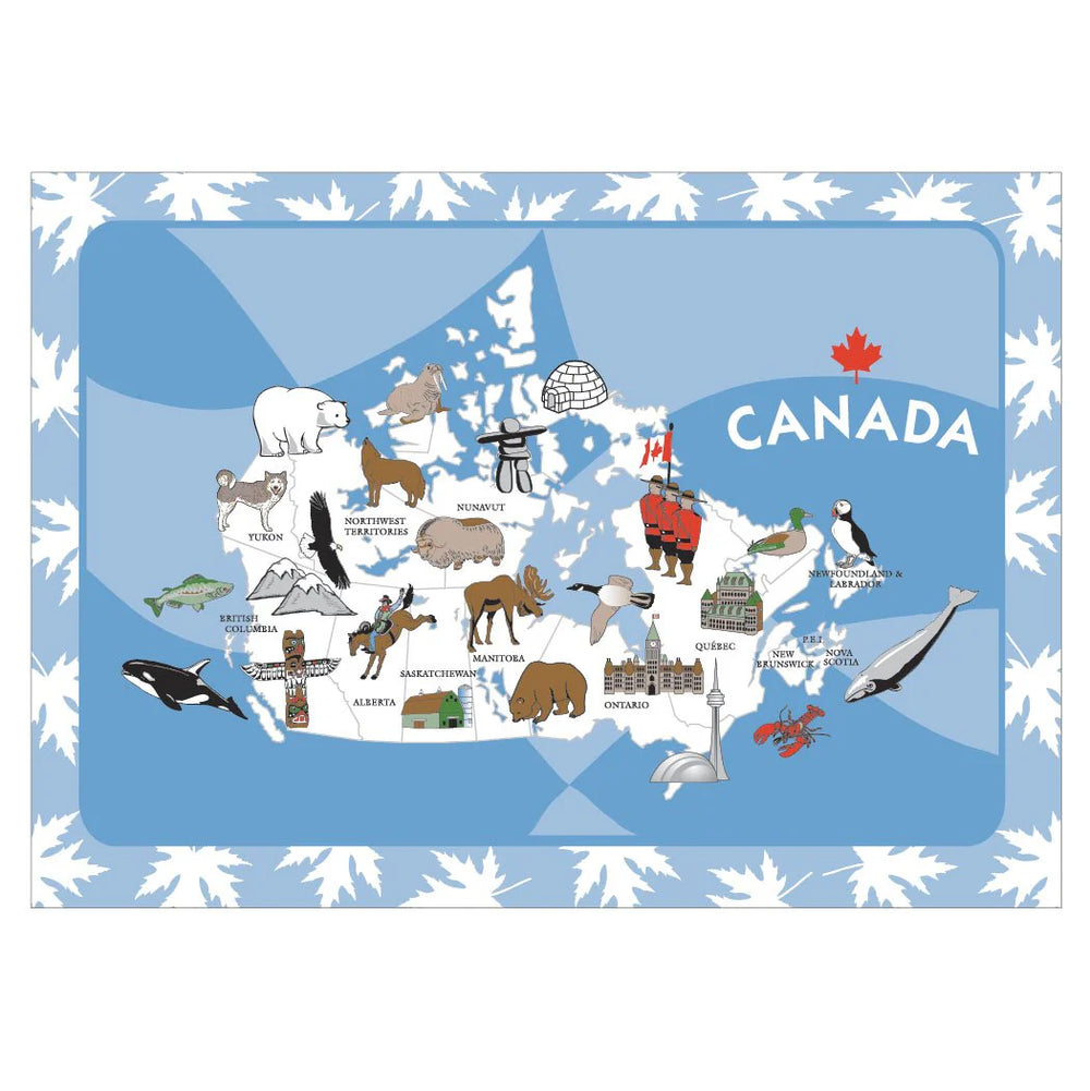 Indigenous Microfiber Tea Towel - Map of Canada