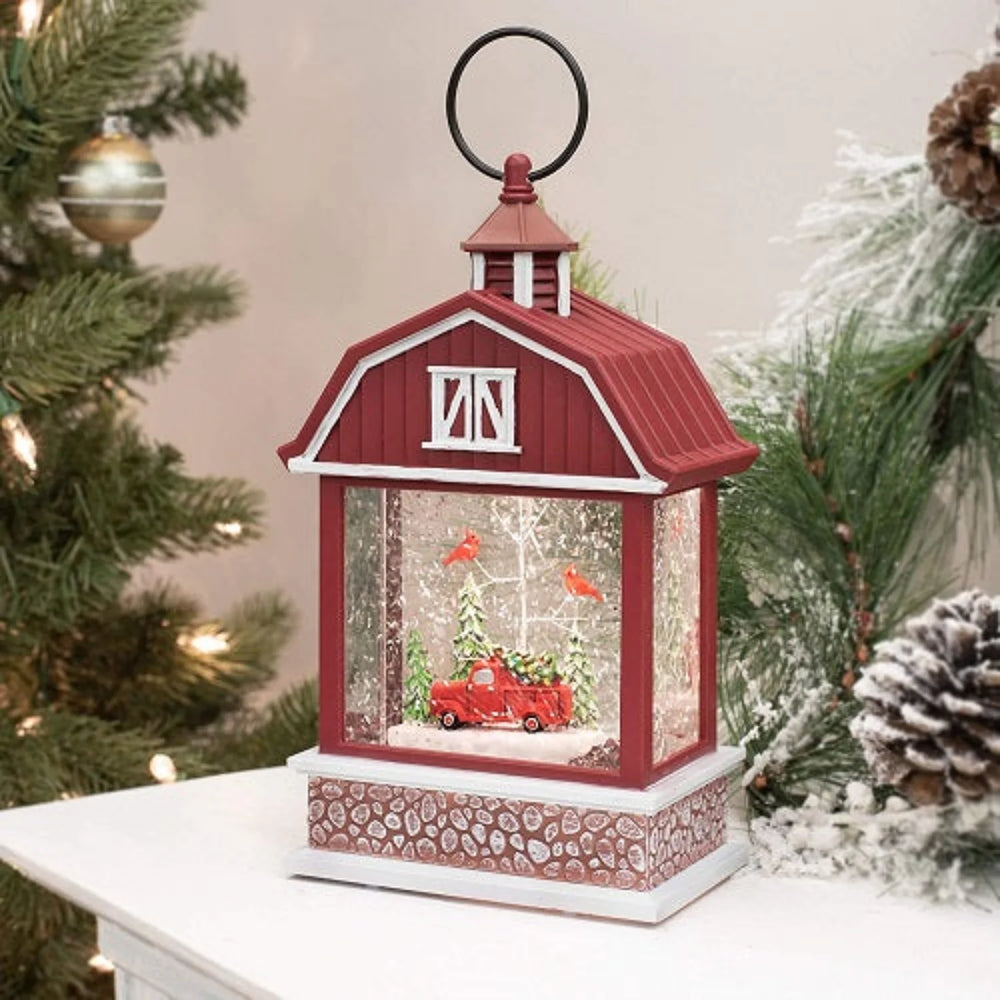 Roman Lighted Swirl Truck Barn 9.25" (USB)