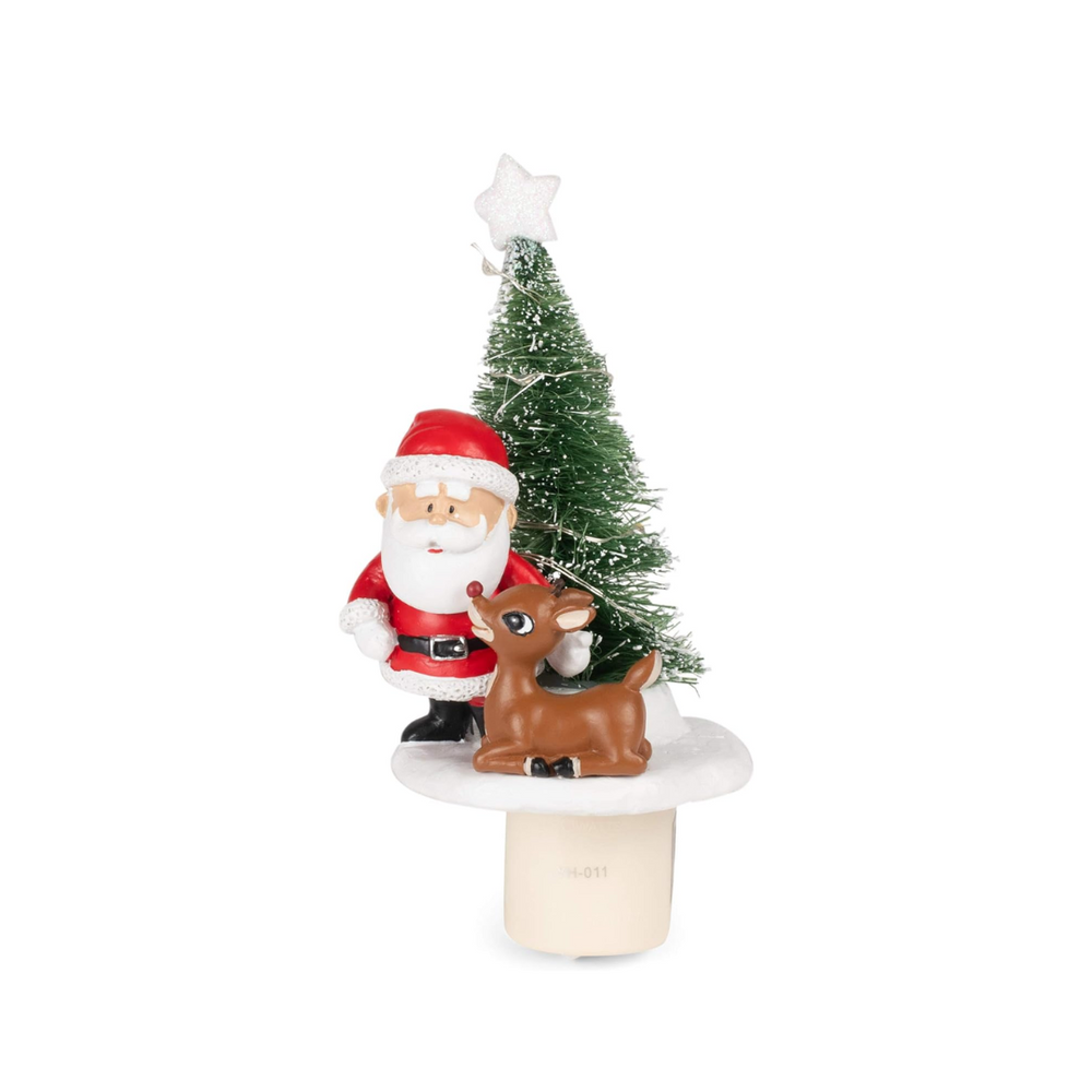 Night Light - Santa & Rudolph by Christmas Tree