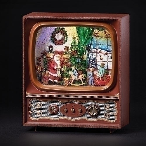 Roman Lighted Musical Swirl Santa TV (USB)
