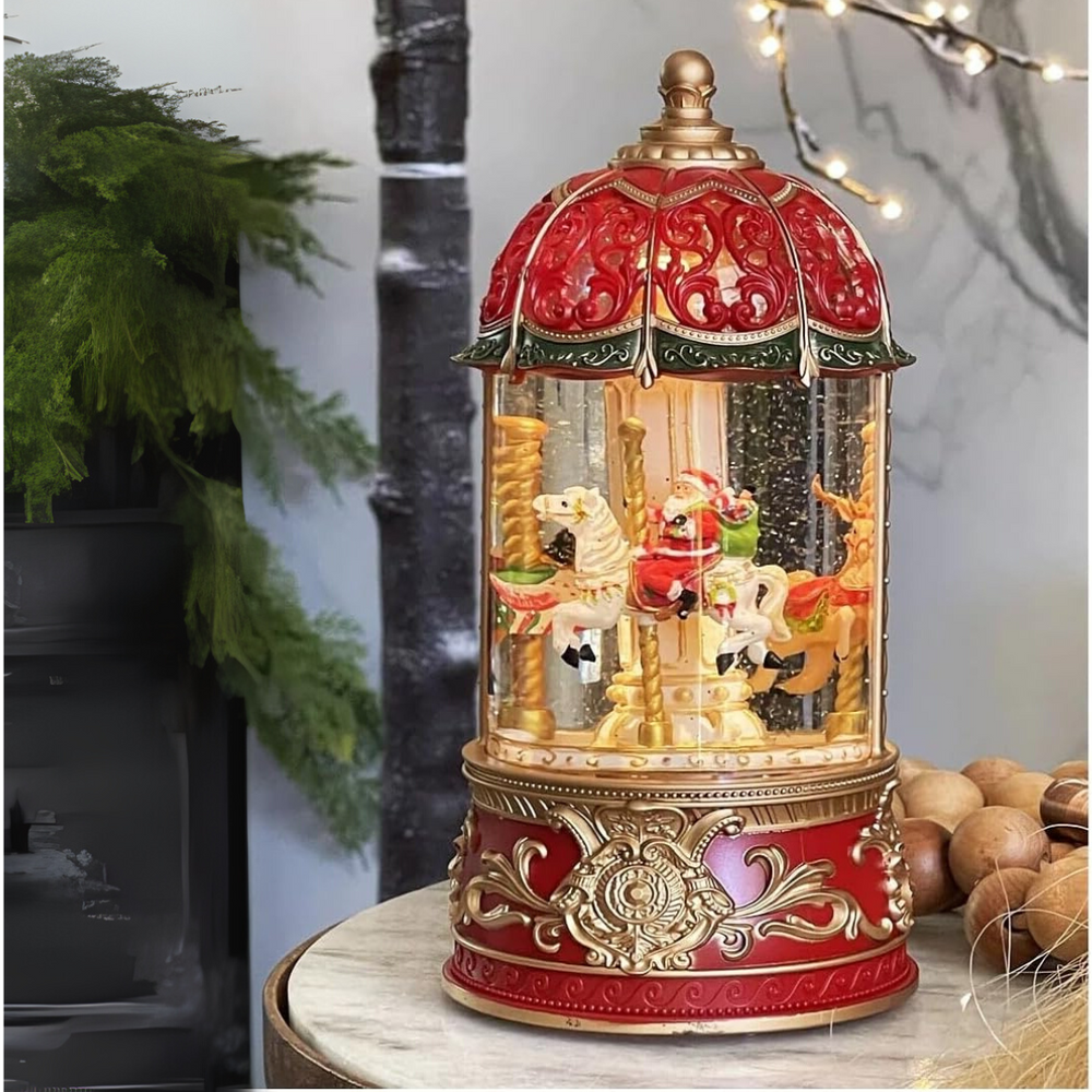 Roman Lighted Swirl Musical Carousel 9" (USB)
