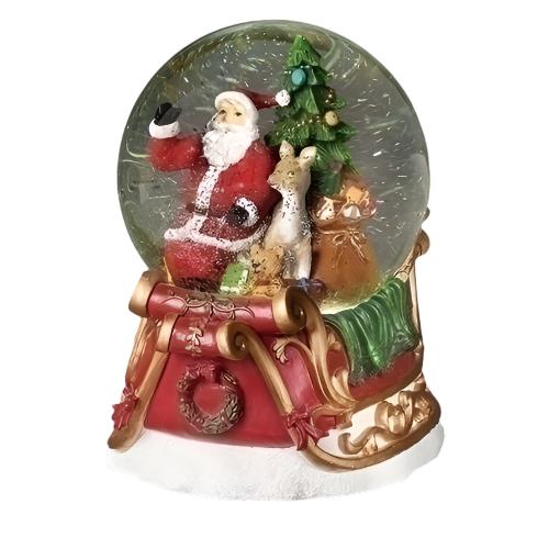 Swirl Dome - Santa in Sleigh