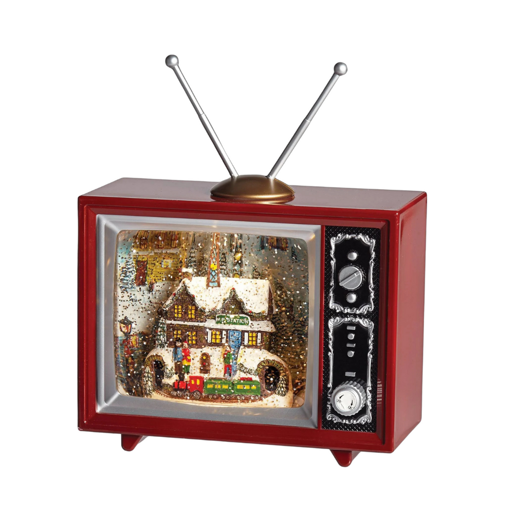Roman Lighted Swirl North Pole TV 6.5" (USB)