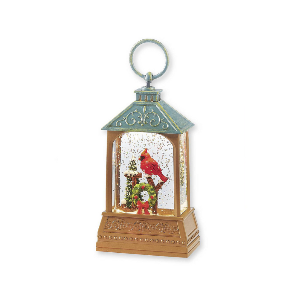 Roman Lighted Joy Mini Lantern with Cardinal 5.5"