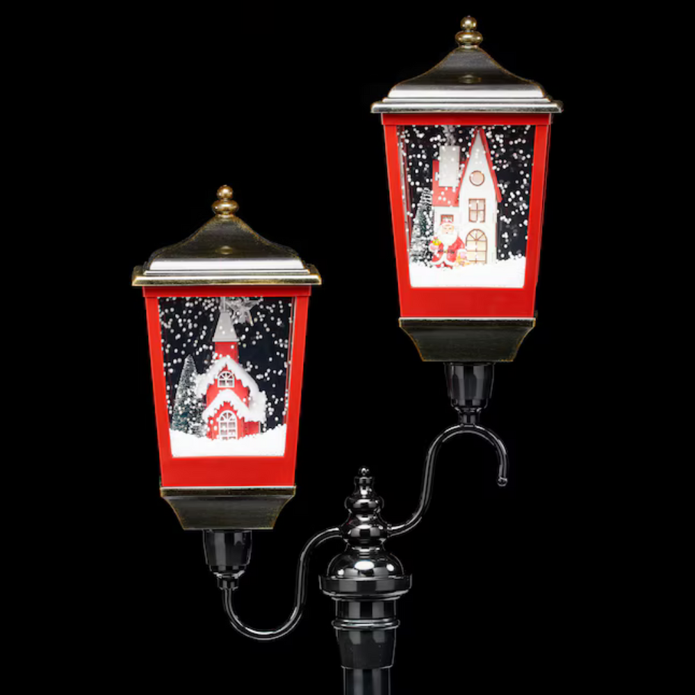 Roman Lighted Musical Double Arm Floor Lantern 78"