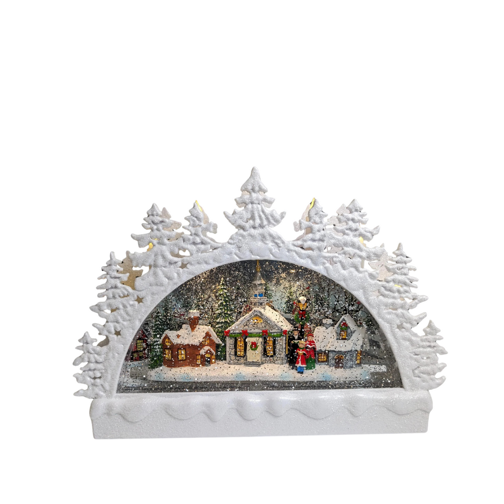 Roman Lighted Swirl Arch Church Scene 9" (USB)