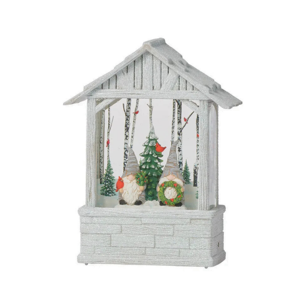 Roman Lighted Swirl Gnomes in a Stable 8.75" (USB)