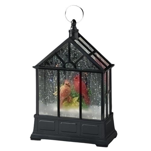 Swirl Lantern - Two Cardinals in Gazebo