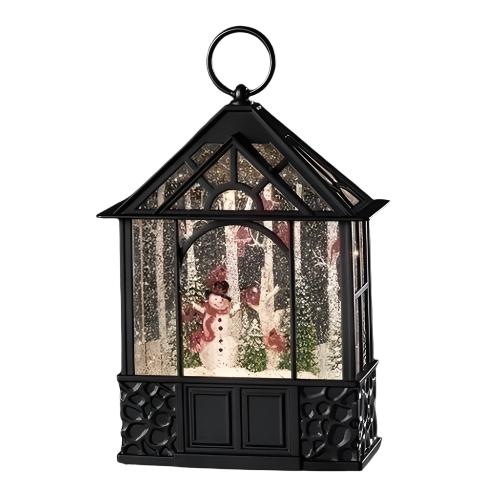 Swirl Lantern - Gazebo-Snowman & Cardinals