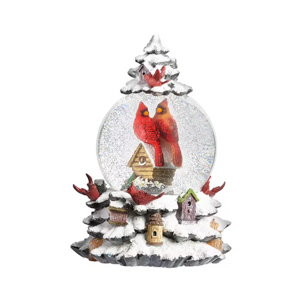 Roman Lighted Swirl Cardinal Birdhouses 9" (USB)