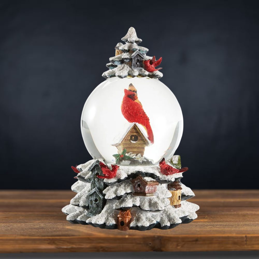 Roman Lighted Swirl Cardinal Birdhouses 9" (USB)