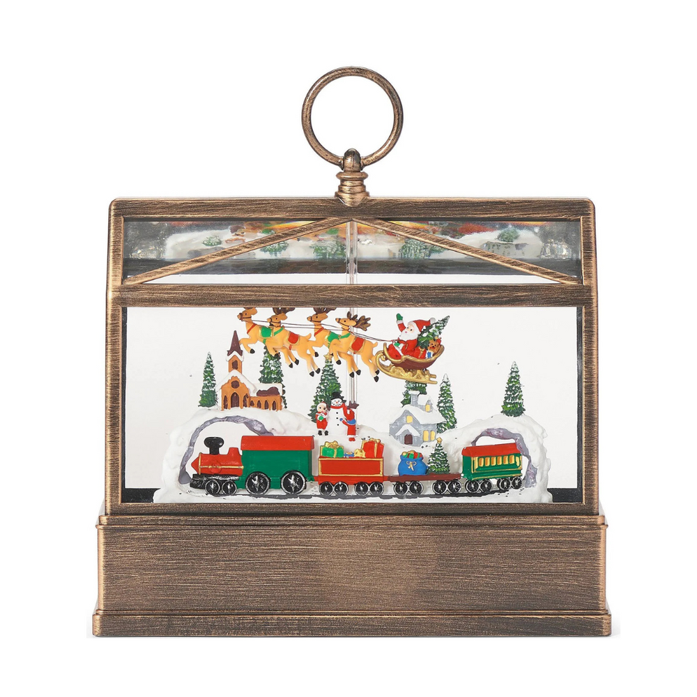 Roman Lighted Swirl Santa & Sleigh 10" (USB)