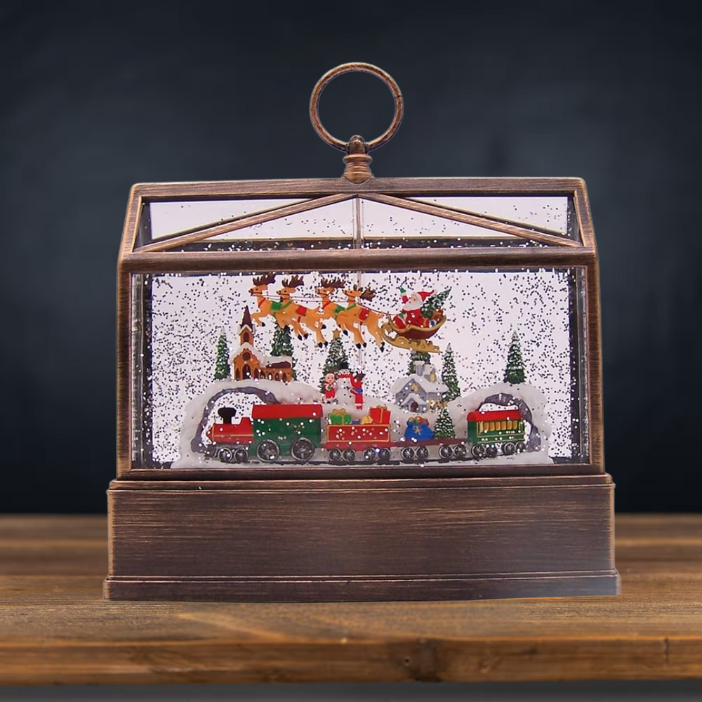 Roman Lighted Swirl Santa & Sleigh 10" (USB)