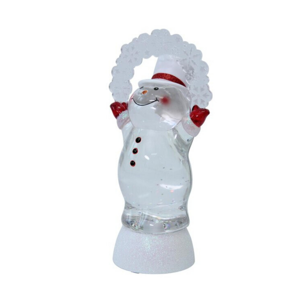 Roman Lighted Swirl Snowman with Snowflakes 10" (USB)