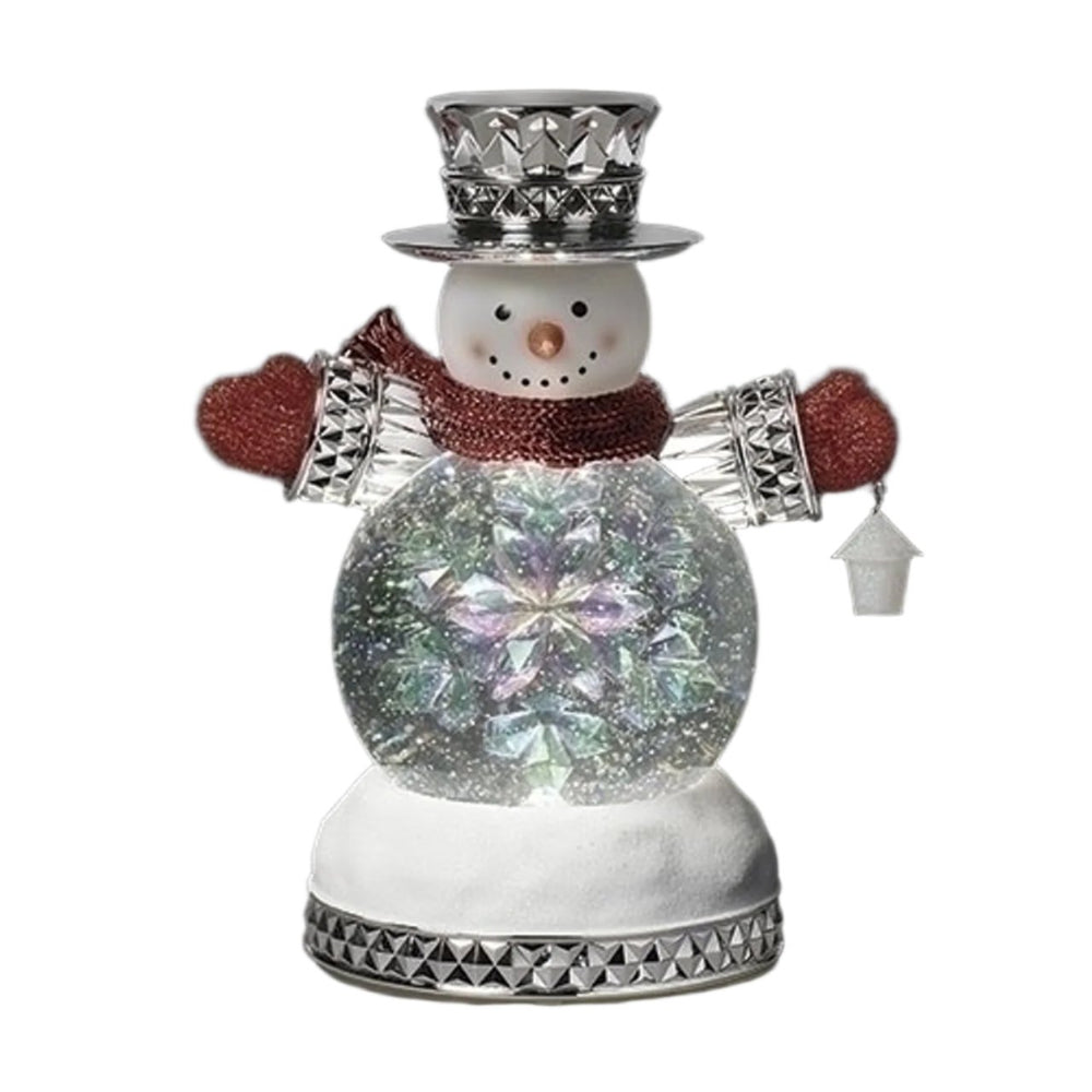 Swirl Dome - Snowman with Red Scarf