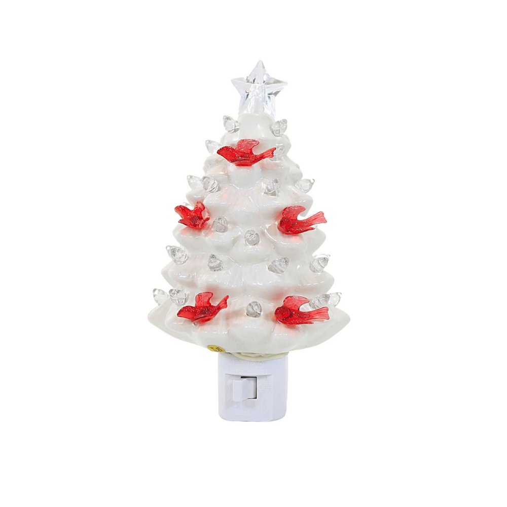 Night Light - White Tree w/Red Cardinals