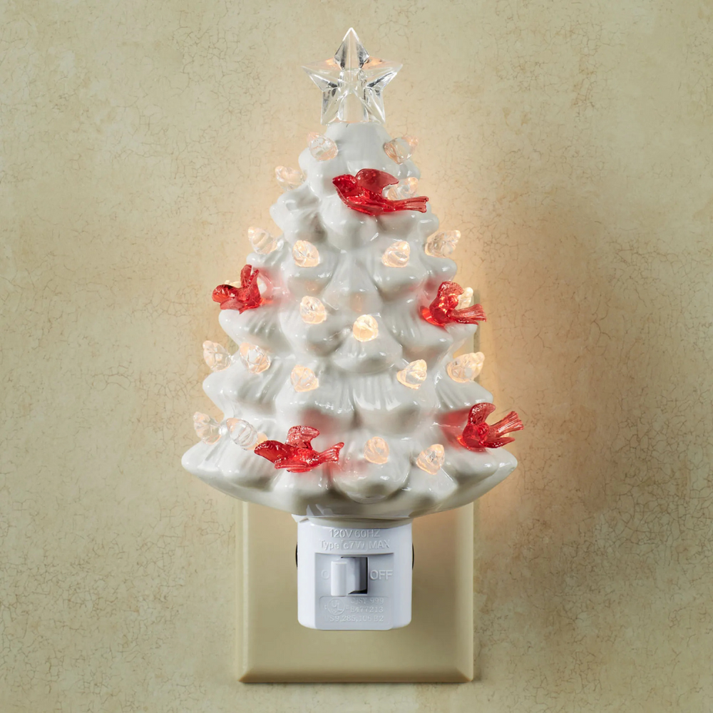 Nightlight - White Tree with Cardinals