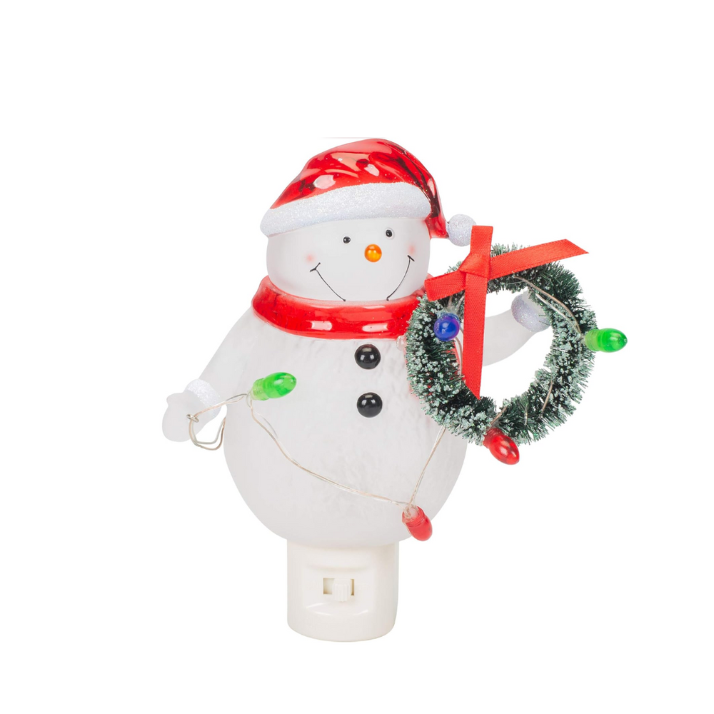 Night Light - Snowman w/Wreath