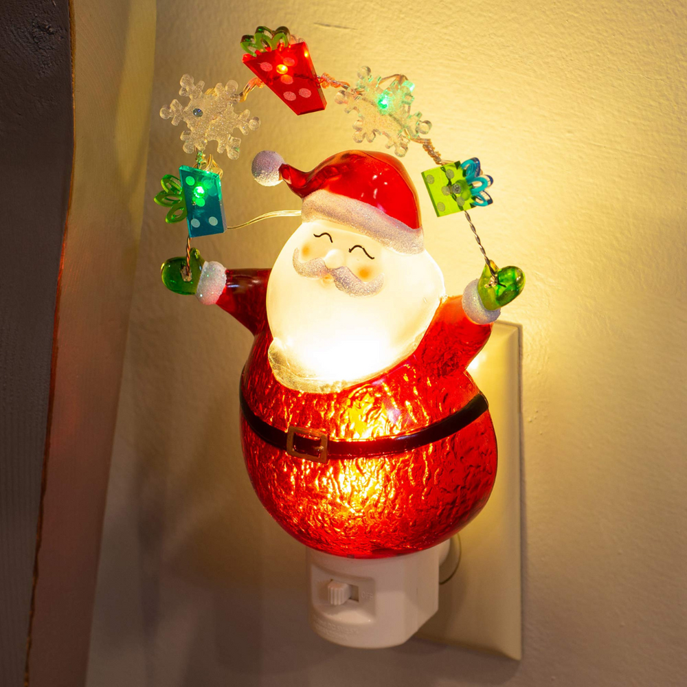 Nightlight - Santa with Presents & Snowflakes