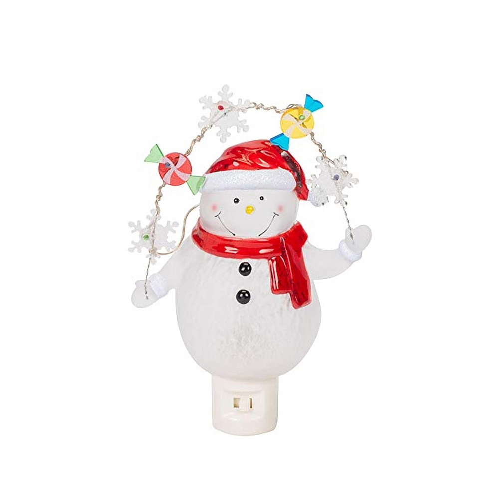 Night Light - Snowman w/Decorative Garland