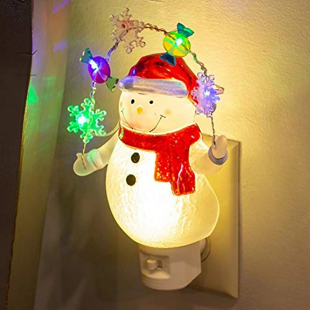 Nightlight - Snowman with Candies & Snowflakes