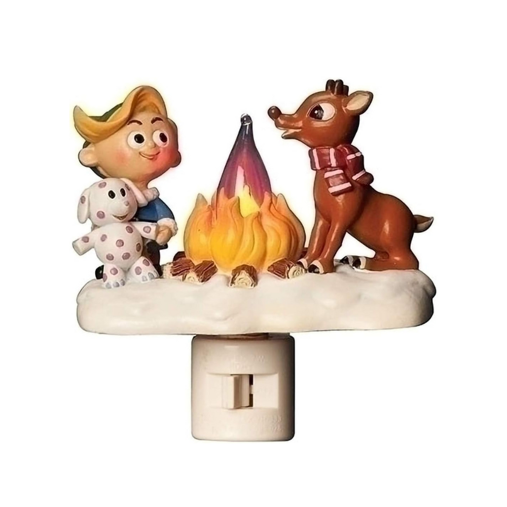 Nightlight - Rudolf & Elf by Campfire