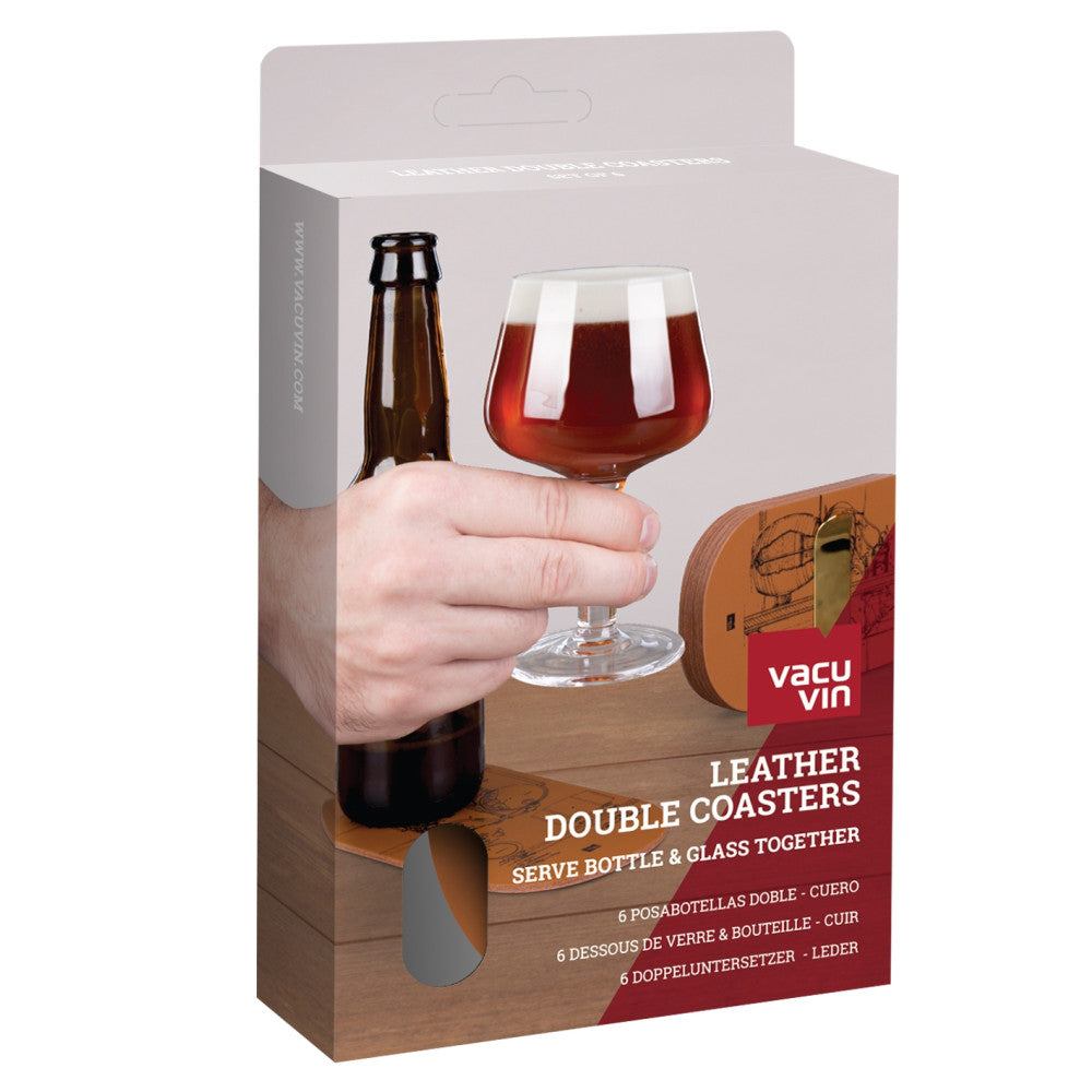 Vacu Vin Bottle & Glass Double Coasters Set of 6