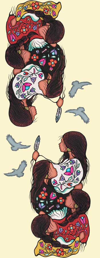 Indigenous Art Scarf - The Offering
