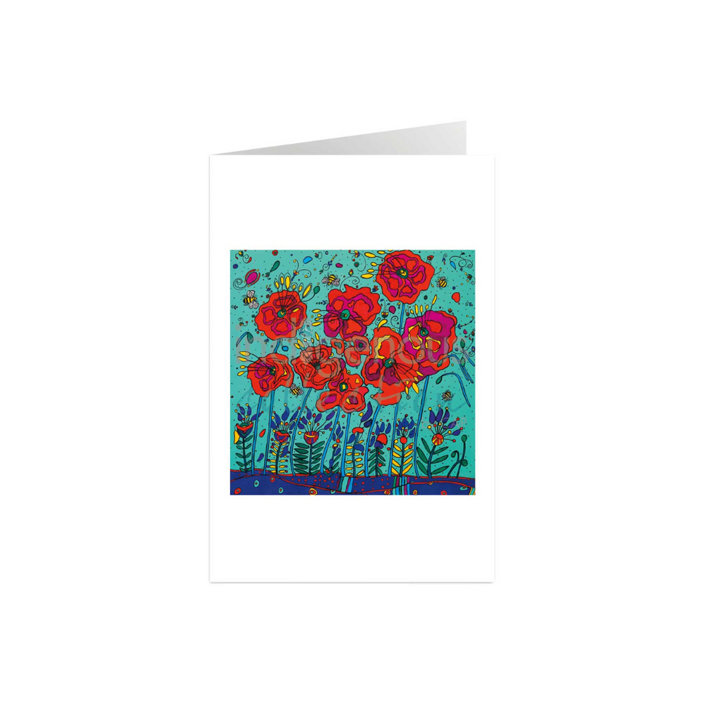 Indigenous Art Card - Poppies
