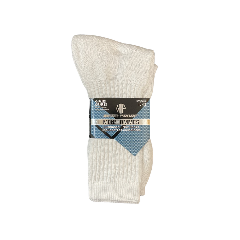 Men’s Wear Proof Crew Socks 3PK - White