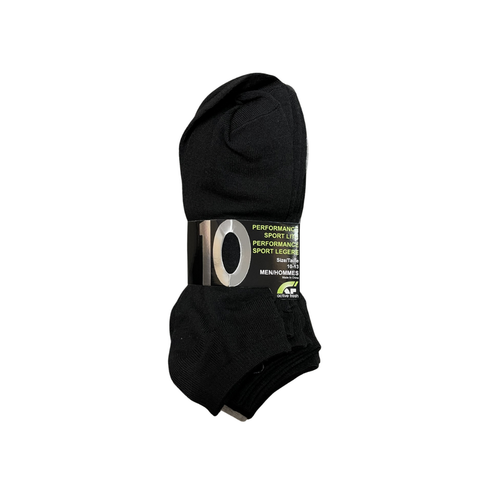 Men's Athletics Low Cut Socks 10PK - Black/Grey