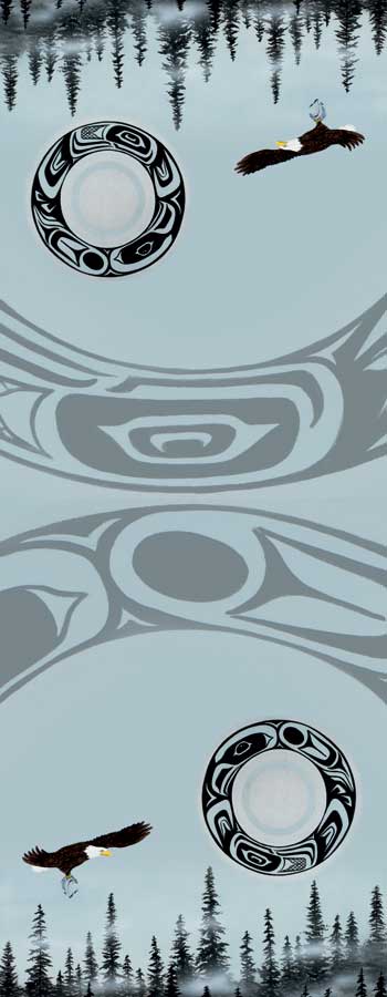 Indigenous Art Scarf - Eagle Moon