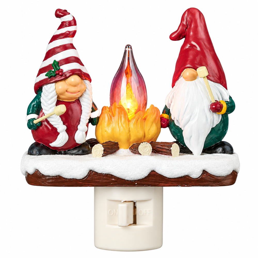 Nightlight - Gnome Couple Campfire Night